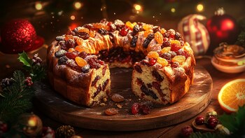 Prepara rosca de frutas navideña