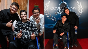 Leandro Brizuela perdió a su hermano Kevin en 2023 y, desde entonces, no bajó los brazos para continuar por su sueño que es volver a caminar sin ayuda (Crédito: @amigo.de.youtube)