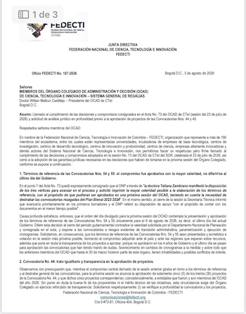Fedecti solicitó cumplimiento de acuerdos - crédito @williamcotrino/X