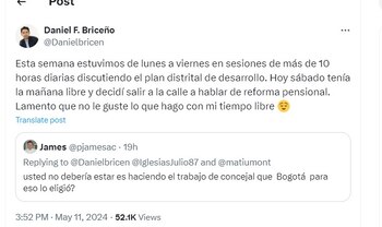 Daniel Briceño le responde a