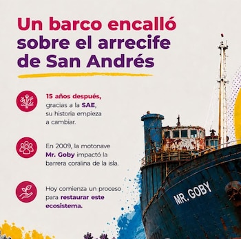 Barco encallado - San Andrés - SAE
