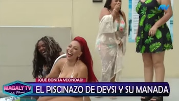Deysi Araujo desafía a sus vecinos tras ganar juicio y organiza celebración en las áreas comunes. Captura: Magaly TV La Firme.