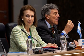 Diana Mondino asistió a la cumbre de jefes de Estado en Asunción (Paraguay). EFE/ Antonio Lacerda