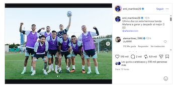 Capturas de posteos de compañeros de Selección a Messi