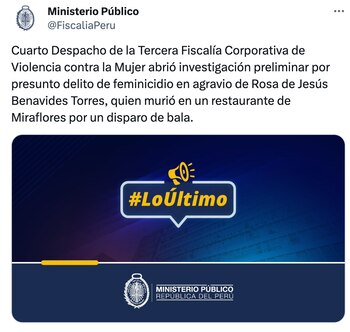 Tuit de la Fiscalía a