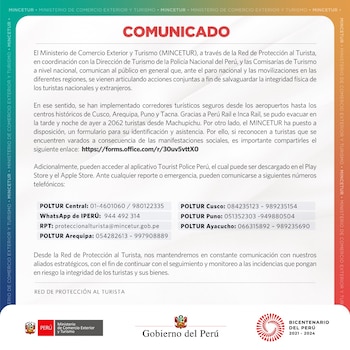 Comunicado del Ministerio de Comercio