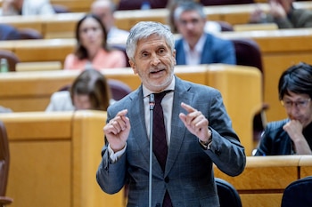21/04/2026 El ministro del Interior, Fernando Grande Marlaska, interviene durante la sesión de control al Gobierno, a 21 de abril de 2026, en Madrid (España). Durante la sesión parlamentaria, el Grupo Popular centra su ofensiva en la supuesta corrupción del Ejecutivo y la "persecución fiscal" a autónomos, mientras que otros grupos de la cámara interpelan al Gobierno por la regulación migratoria extraordinaria, la gestión de los efectos de la dana y las inversiones en infraestructuras regionales.
POLITICA
Ricardo Rubio - Europa Press
