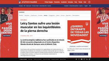 Lesión de Leicy Santos confirmada