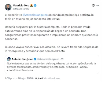 Mauricio Toro y sus pullas a Antonio Sanguino
