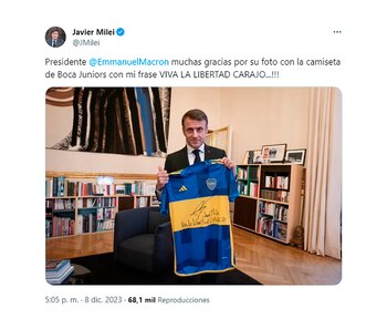 El tuit de Javier Milei