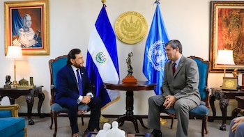 El vicepresidente Ulloa sostiene encuentro con el nuevo representante residente del PNUD en El Salvador