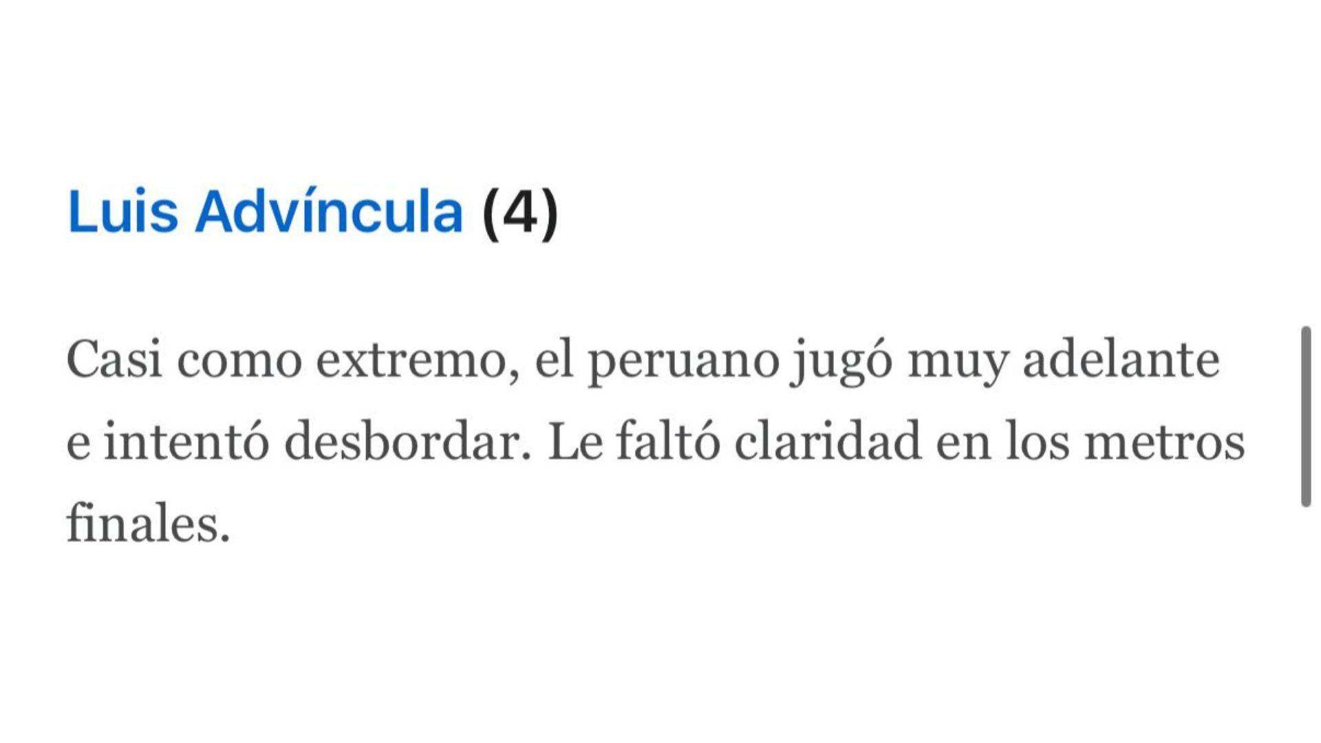 Prensa argentina cuestionó a Luis Advíncula tras eliminación de Boca Juniors del Mundial de Clubes 2025.