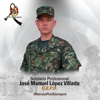 La víctima mortal fue identificada como José Manuel López Villada - crédito Ejército Nacional