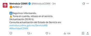 Actualización del servicio del Metrobús,