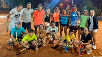 Alomar junto a sus compañeros