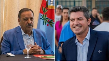 Ricardo Quintela, gobernador de La Rioja; y Marcelo Orrego, gobernador de San Juan