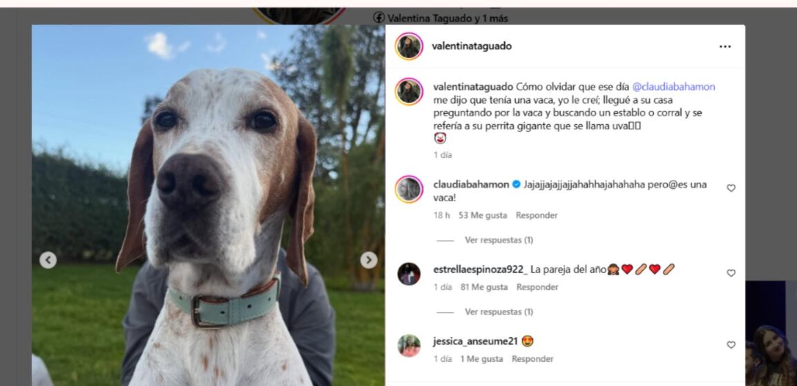 Valentina reveló la inocente mentira que le dijo Claudia - crédito @valentinataguado/ Instagram