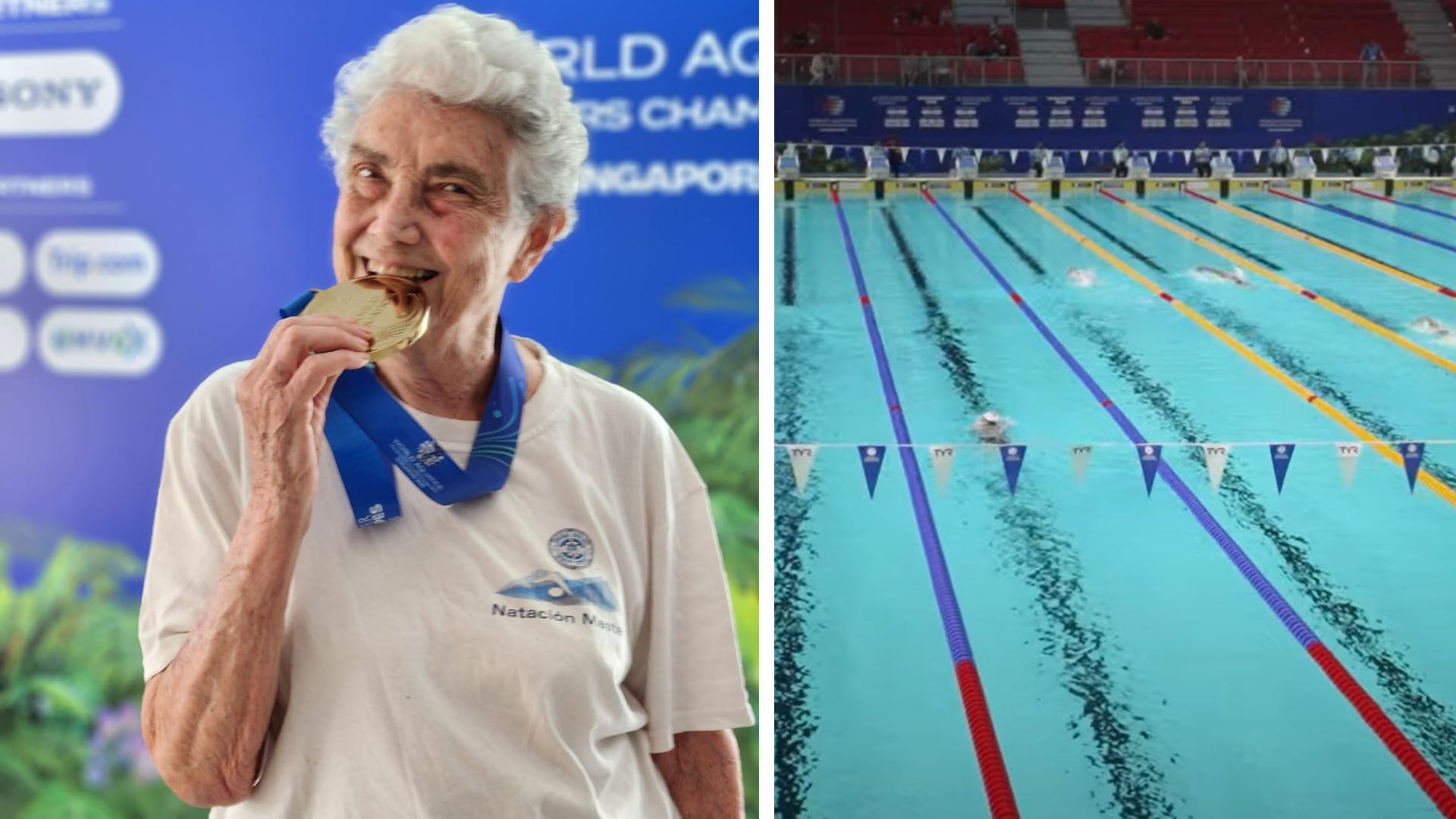 Elena Placci, campeona mundial de natación con 90 años, protagonista de una crónica en Generación Silver.