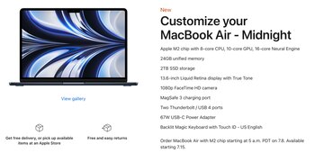 MacBook Air M2. (foto: Apple Store)