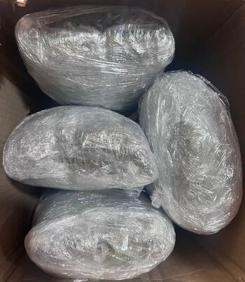 Droga oculta en paquetes incautada