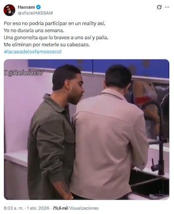El humorista afirmó que no dudaría en propinarle un cabezazo a Eidevin si hubiese estado en el lugar de Alejandro Estrada - crédito @oficialHASSAM/X