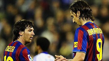Zlatan Ibrahimovic y Lionel Messi