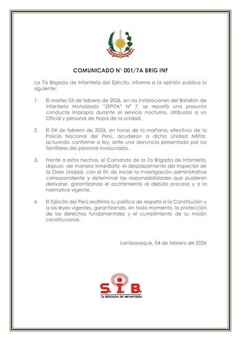 Comunicado de la 7a Brigada