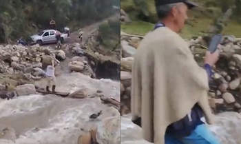 Avalancha en Guaca, Santander, por lluvias provocó daños en cuatro puentes, pérdidas millonarias y más de 100 familias afectadas - crédito suministrado