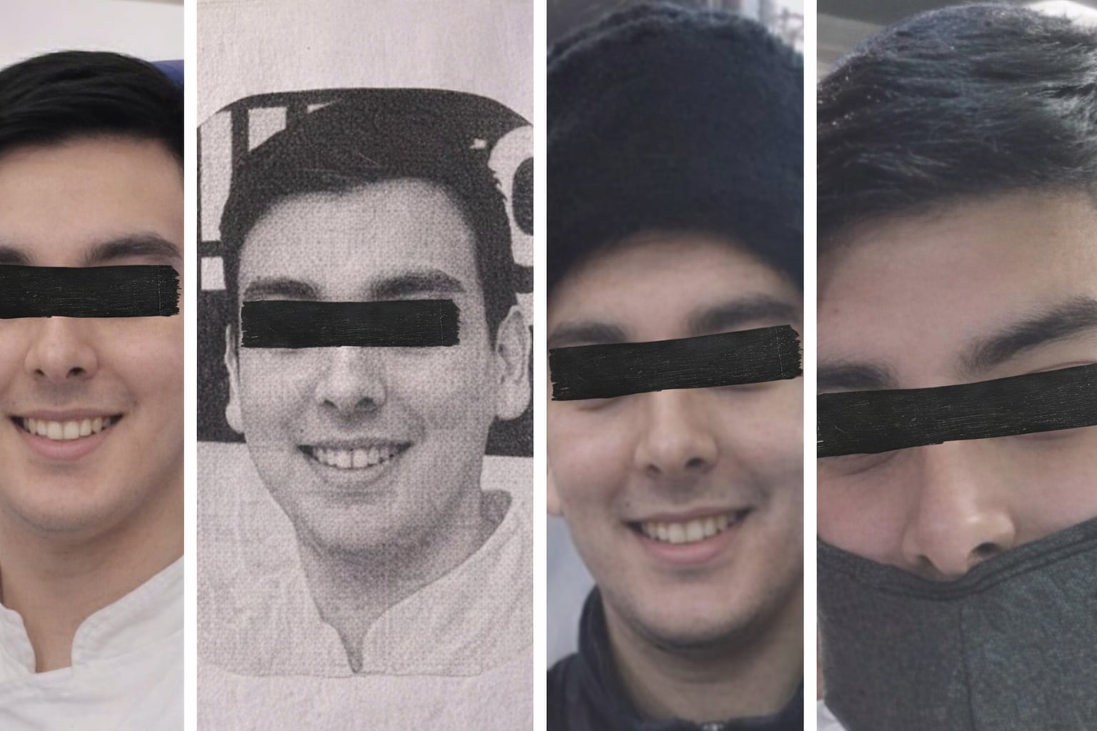 Cuatro retratos que circularon en redes de Adriel C.O, señalado como el