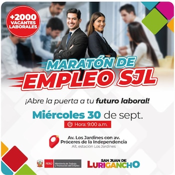 La actividad reunirá diversas alternativas para ciudadanos que buscan incorporarse al mercado laboral o encontrar una nueva oportunidad de empleo - Créditos: Municipalidad de SJL.