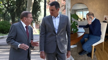 Pedro Sánchez habla por teléfono