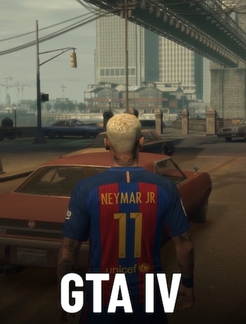 Neymar como uno de los protagonistas de GTA 4. (Cazetv)