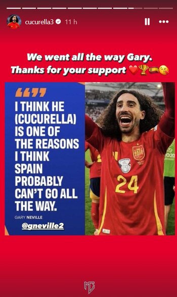 Historia de Instagram de Cucurella