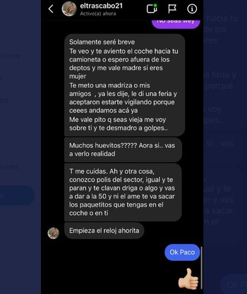 Parte de la conversación entre