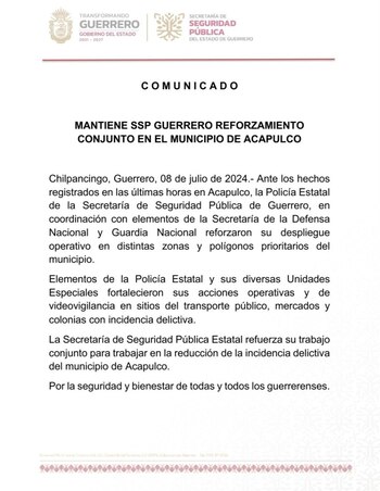 (Foto: Secretaría de Seguridad Guerrero)