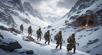 Herramientas de piedra y restos