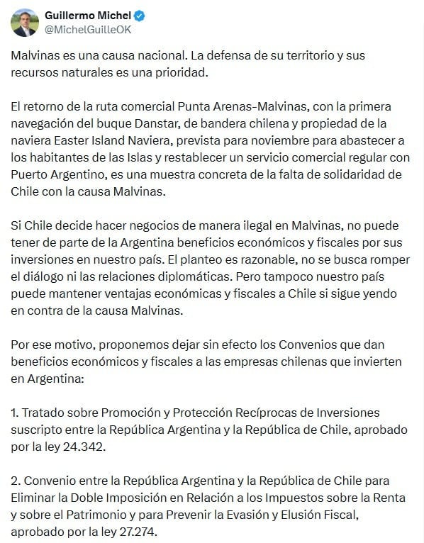 La reanudación de la ruta comercial entre Punta Arenas y Malvinas con el buque Danstar motivó la iniciativa legislativa