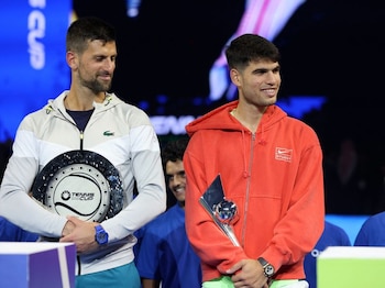 Djokovic y Alcaraz en Riad (REUTERS/Ahmed Yosri)