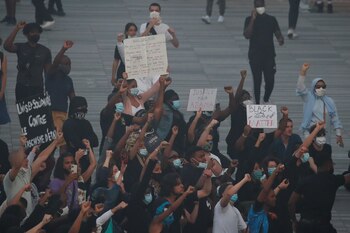 Participantes de la manifestación en