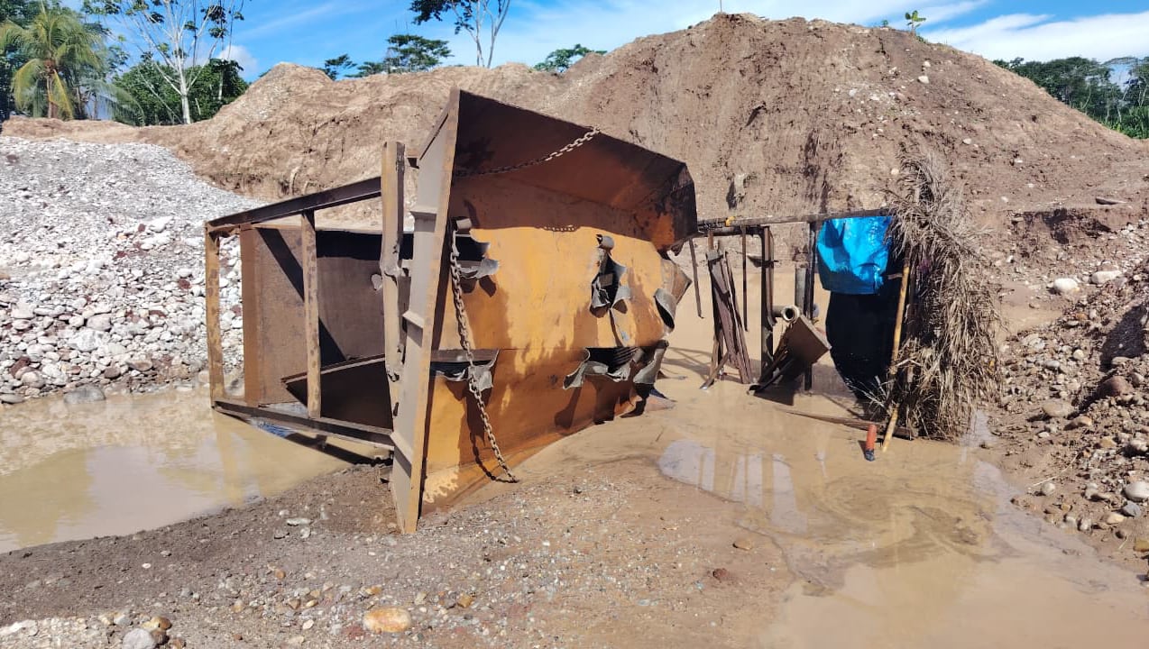 Fiscalía destruye campamentos dedicados a la minería ilegal dentro de área de conservación en Huánuco. Foto: Ministerio Público