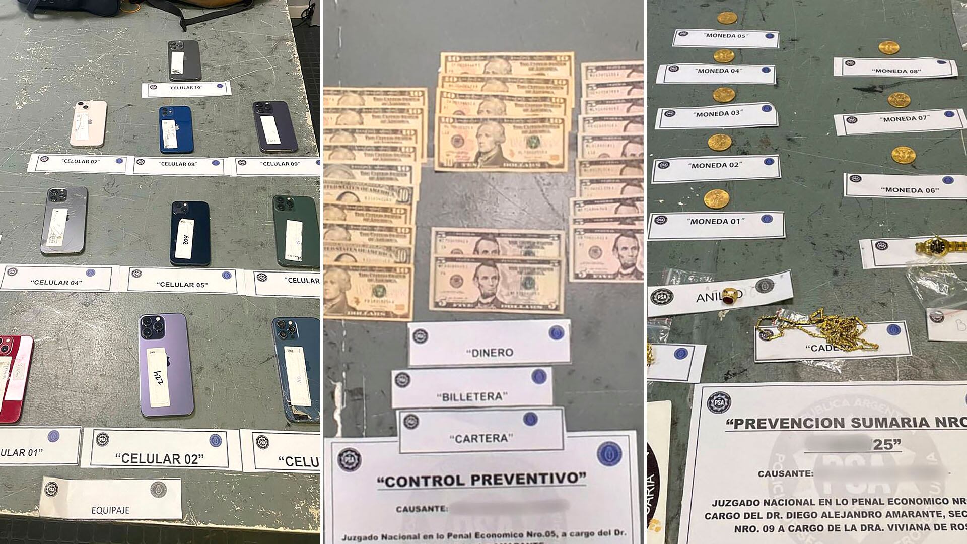 Los elementos hallados en el equipaje de la azafata