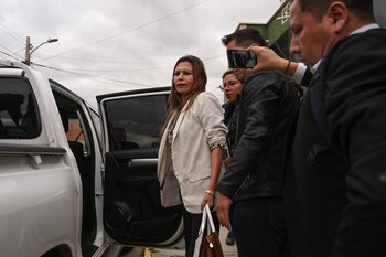 La fiscal Gutiérrez saliendo de