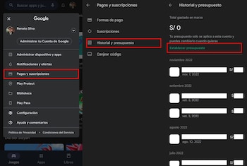 Establecer un presupuesto para compras