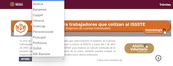 Deberás seleccionar tu AFORE.