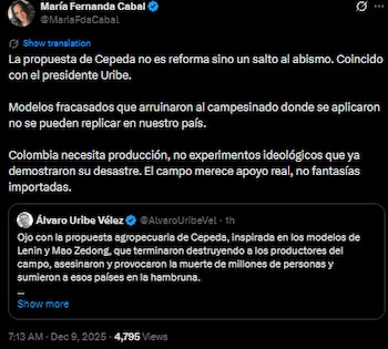 María Fernanda Cabal coincidió en