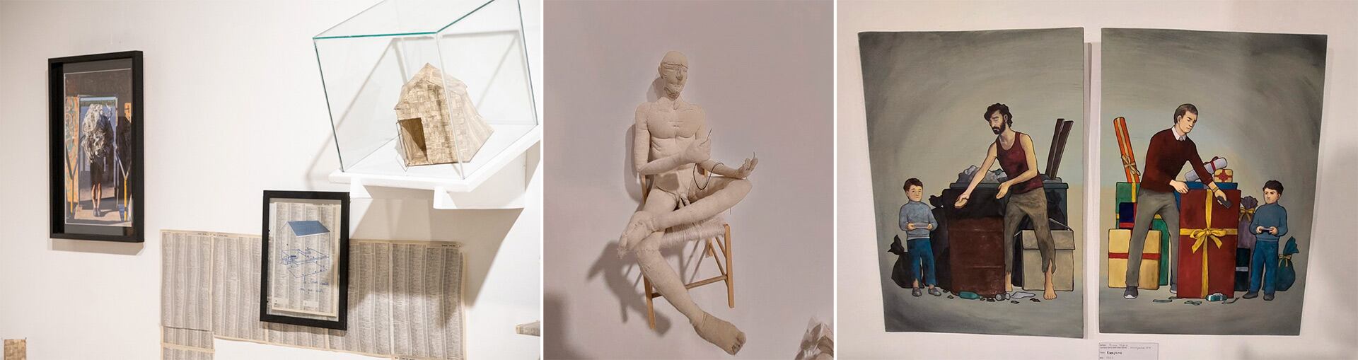 Obras de Luisina Roldán, Maximiliano Venturini y Bruno Yedro