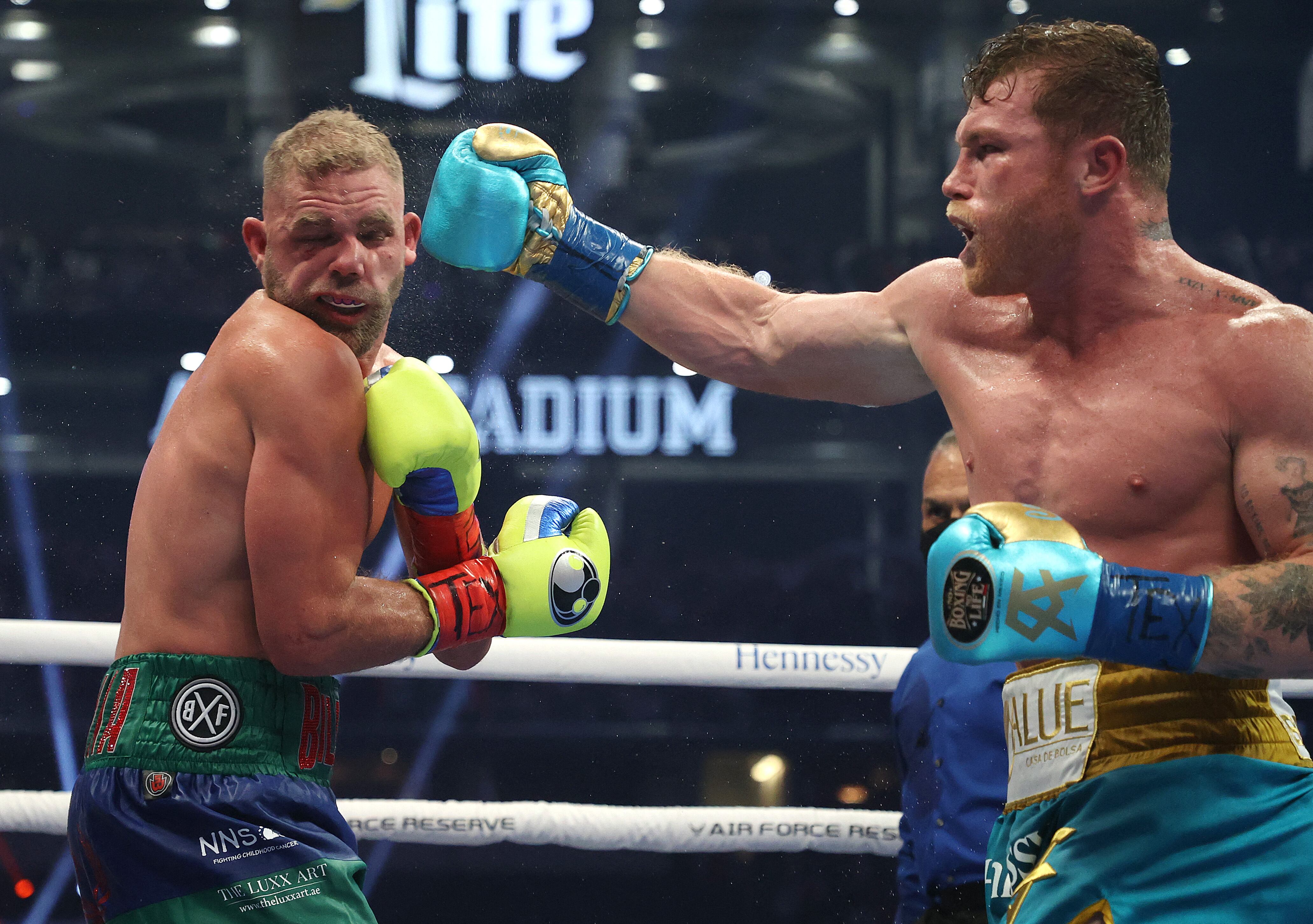 Los británicos le pusieron un nuevo apodo a Canelo por sus victorias ante boxeadores de esta nacionalidad (AL BELLO/ Getty Images via AFP)