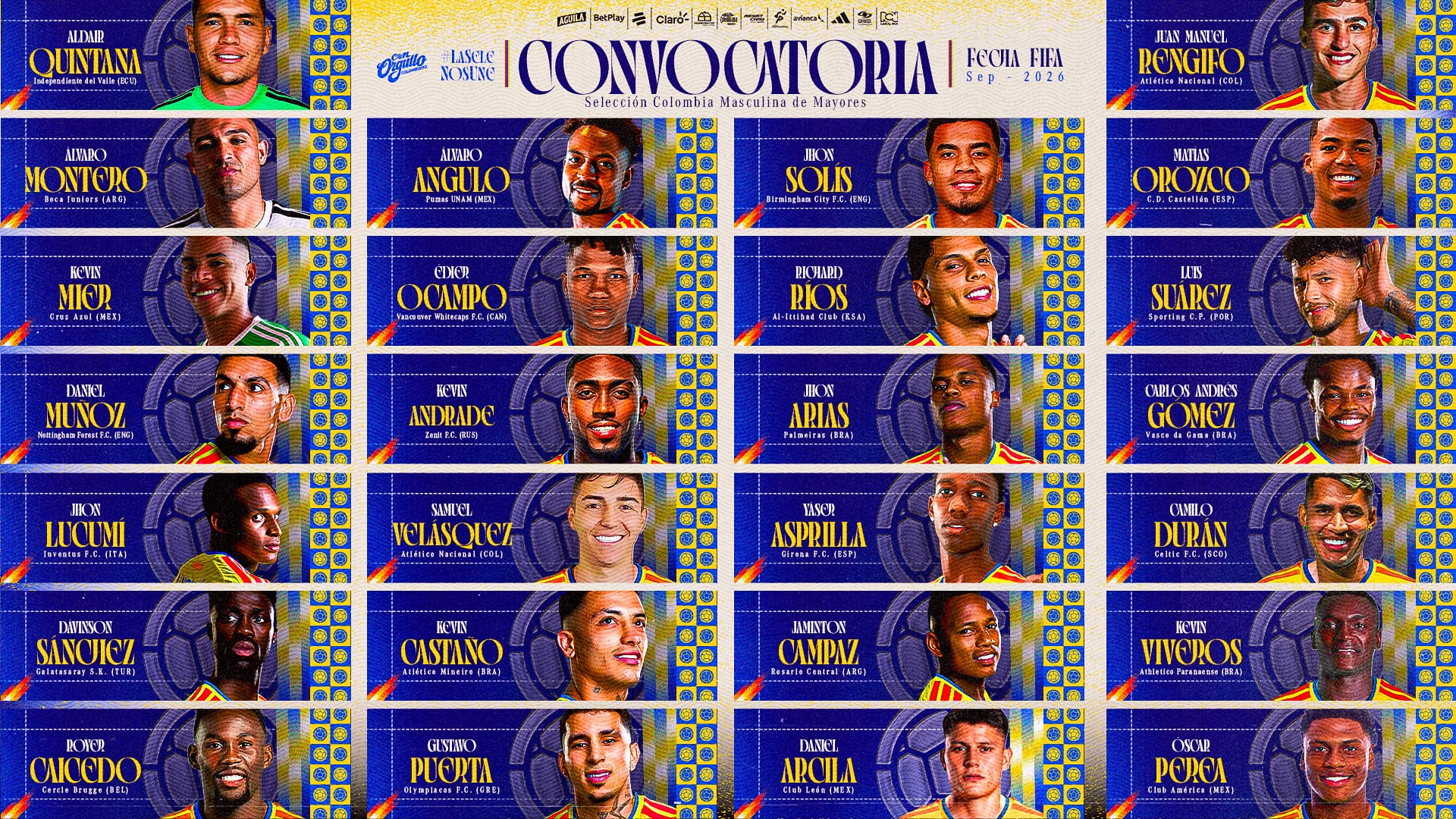 Las ausencias de Luis Díaz y de James Rodríguez son las más destacadas-crédito Federación Colombiana de Fútbol