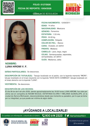 (Alerta Ámber Michoacán)