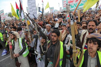 Partidarios de los hutíes en